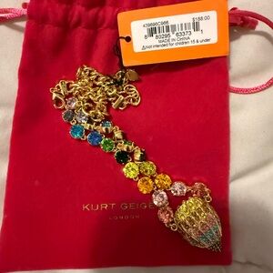 Kurt Geiger Gold Chain with Multicolor Crystals